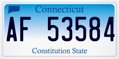 CT license plate AF53584
