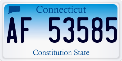 CT license plate AF53585