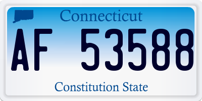 CT license plate AF53588