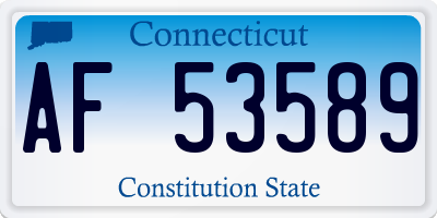CT license plate AF53589