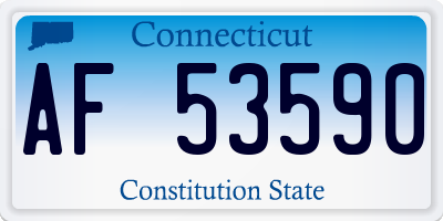 CT license plate AF53590