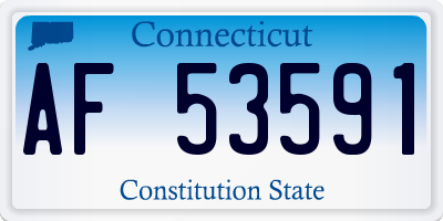 CT license plate AF53591