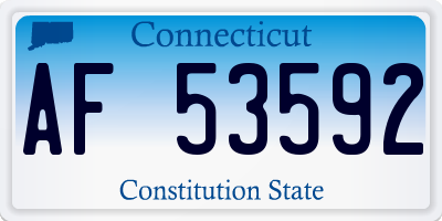 CT license plate AF53592