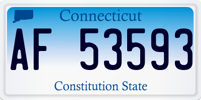 CT license plate AF53593