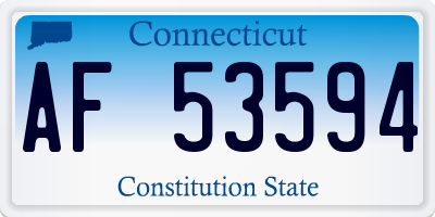 CT license plate AF53594