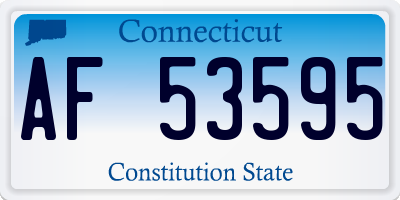 CT license plate AF53595