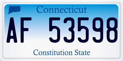 CT license plate AF53598