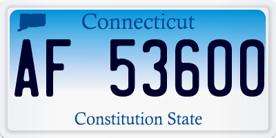 CT license plate AF53600