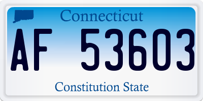 CT license plate AF53603