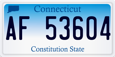 CT license plate AF53604