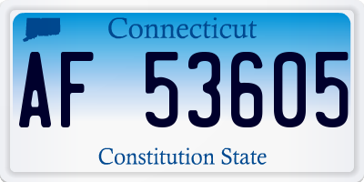 CT license plate AF53605