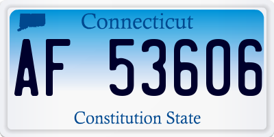 CT license plate AF53606