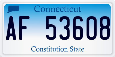CT license plate AF53608