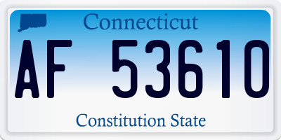 CT license plate AF53610