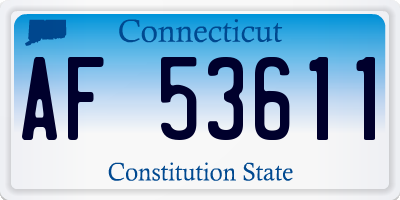 CT license plate AF53611