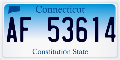 CT license plate AF53614