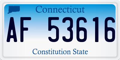CT license plate AF53616