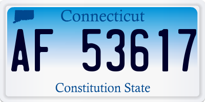 CT license plate AF53617