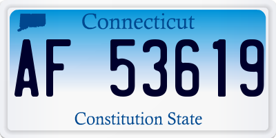 CT license plate AF53619