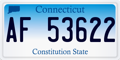 CT license plate AF53622