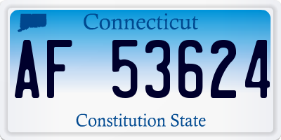 CT license plate AF53624