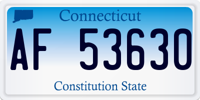 CT license plate AF53630