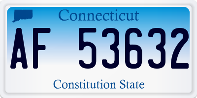 CT license plate AF53632