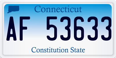 CT license plate AF53633