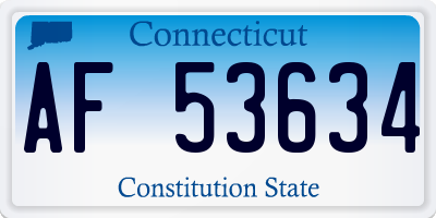 CT license plate AF53634