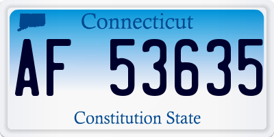 CT license plate AF53635