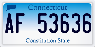 CT license plate AF53636