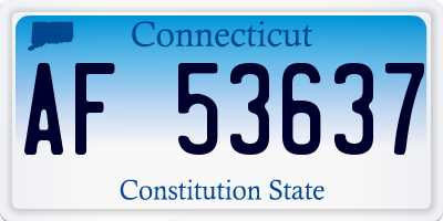 CT license plate AF53637