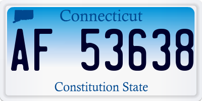 CT license plate AF53638