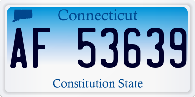 CT license plate AF53639