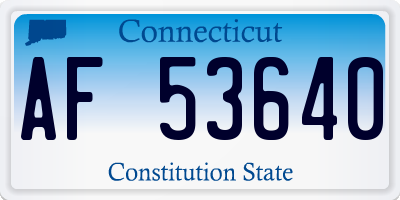 CT license plate AF53640