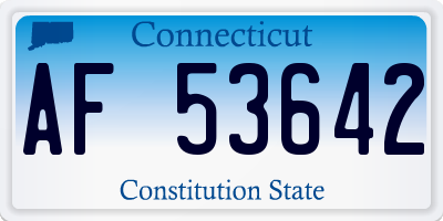 CT license plate AF53642