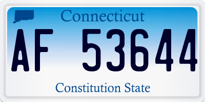 CT license plate AF53644