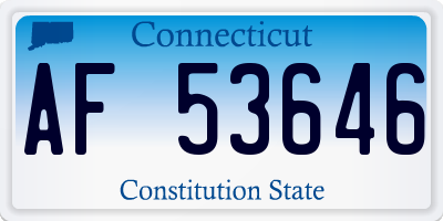 CT license plate AF53646