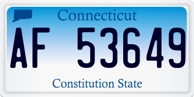 CT license plate AF53649