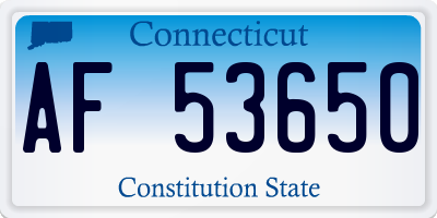 CT license plate AF53650