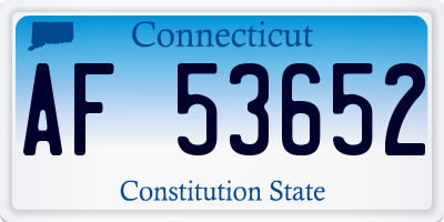 CT license plate AF53652