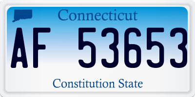 CT license plate AF53653