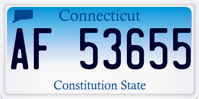 CT license plate AF53655