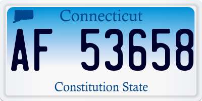 CT license plate AF53658