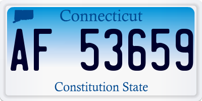CT license plate AF53659
