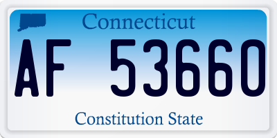 CT license plate AF53660