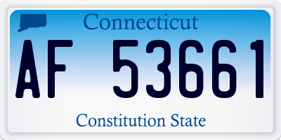 CT license plate AF53661