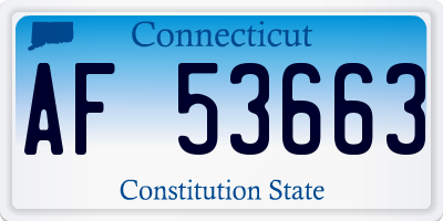 CT license plate AF53663
