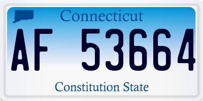 CT license plate AF53664