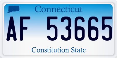CT license plate AF53665